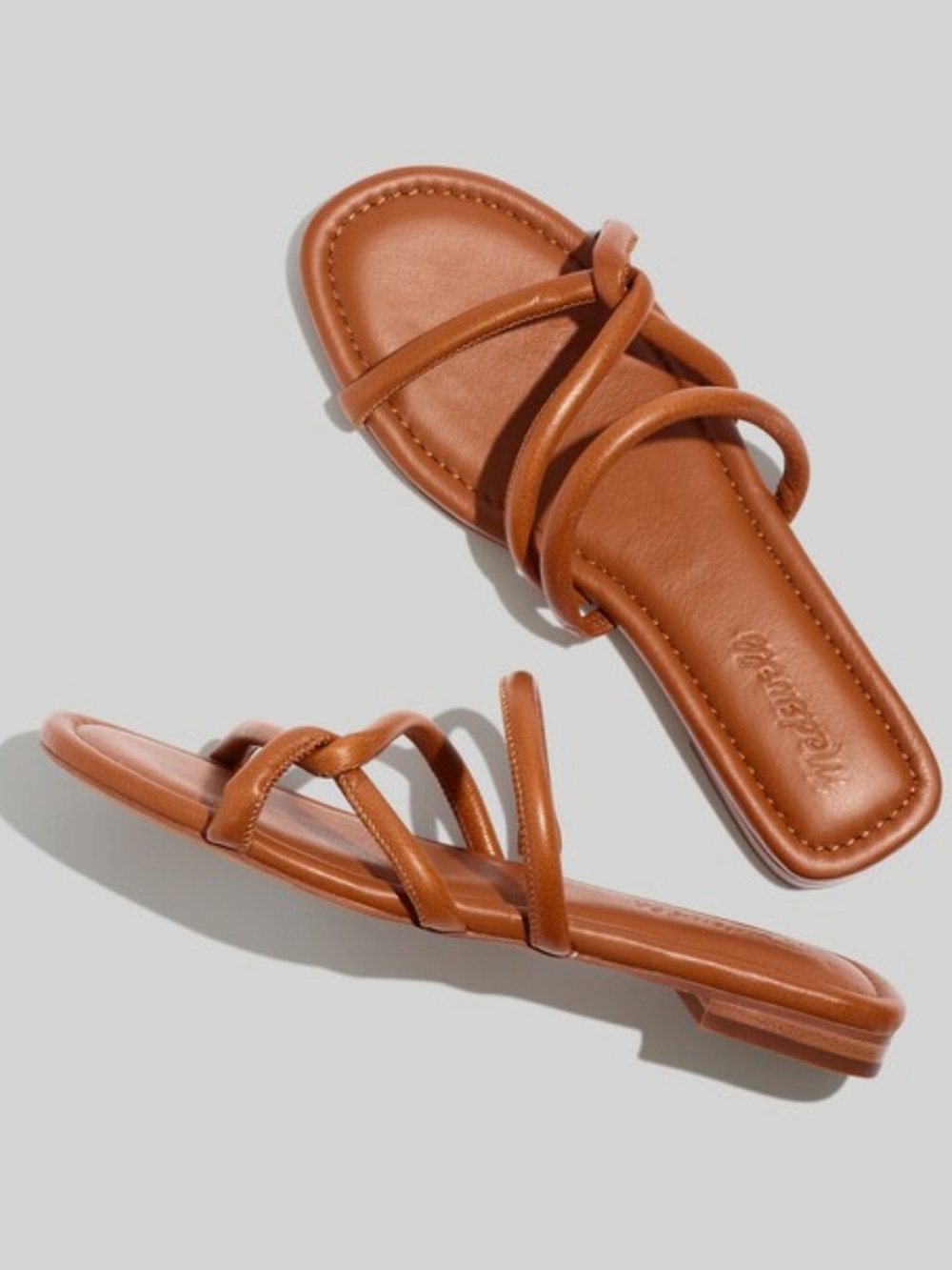 Madewell The Amel Slide Sandal in English Saddle Brown